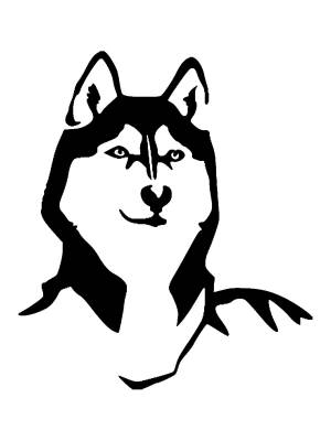 Трафареты Хаски для вырезания из бумаги