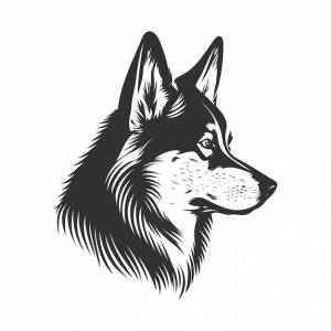 Сибирский хаски собака силуэт линии искусства иллюстрации логотип