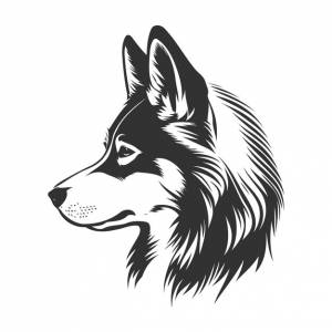 Дизайн логотипа sleek husky silhouette vector illustration