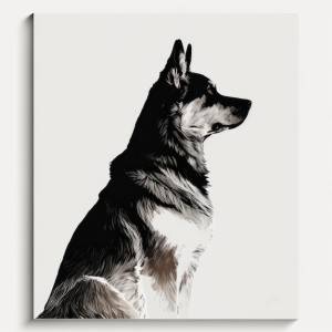 Силуэт хаски сделано aiискусственный интеллект