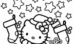 Трафареты новогодние hello kitty