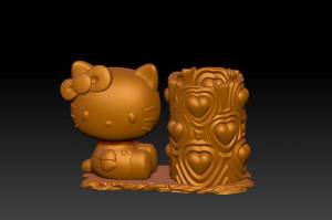 Файл STL Держатель для ручек Hello Kitty11 ・Шаблон для загрузки и 3D -печати・Cults