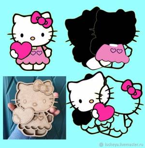 Деревянная 3d раскраска Hello Kitty