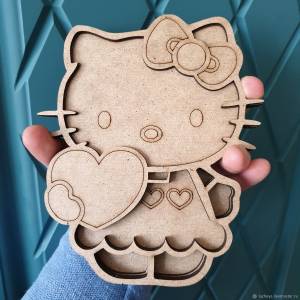 Деревянная 3d раскраска Hello Kitty