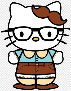 Hello Kitty Cartoon, Hello School s, Акварельная живопись, очки png