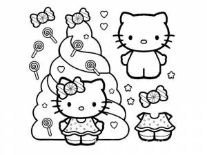 Трафареты новогодние hello kitty