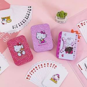 Hello Kitty Sanrio мультфильм кавайные милые девочки дети ЛЮБОВЬ Изысканный шаблон карты персонализированные игральные карты