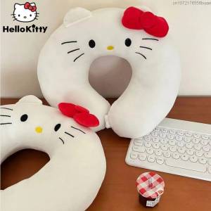 Y2k Sanrio, Hello Kitty мультяшный Кот U-образной формы, Женская Офисная дорожная Милая подушка для шеи