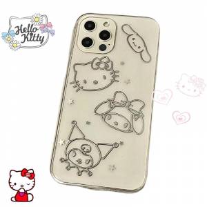 Чехол Hello Kitty с аниме-рисунком, милый чехол для телефона с милой куроми, мелодией, чехол для Iphone13Promax, мягкий чехол для смартфона с мультяшными девушками