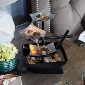 Светодиодный фонтан хорошей формы декоративный пластиковый домашний 3-уровневый стол для релаксации фонтан