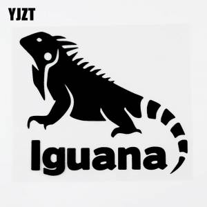 YJZT, 16 см × 13,6 см, Виниловая наклейка на окно автомобиля в виде игуаны с персональным животным, черная