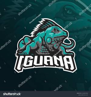 Iguana Mascot Logo Design Modern Illustration