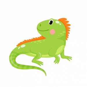 иллюстрация милой зеленой игуаны