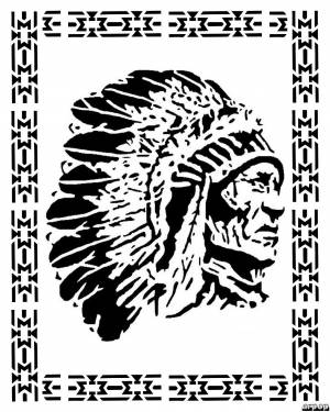 Картинки трафареты индейца на топор для травления