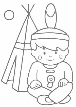 Раскраска Индеец