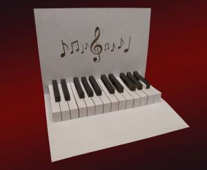 Шаблон киригами «Пианино»