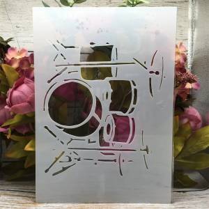 29 см музыкальный инструмент, барабан, DIY, слойные трафареты, настенная живопись, раскраска для скрапбукинга, декоративный шаблон