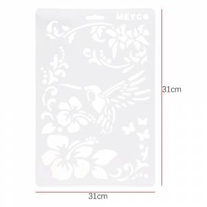 DIY Craft Колибри Многослойные Трафареты Альбом Штамповка Рисунок Шаблон Инструмент