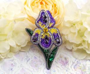 Брошь Ирис, набор для рукоделия, 60-007, 1 шт