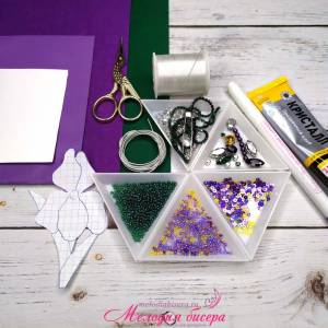 Брошь из бисера Ирис