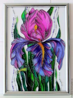 Ирис картина на стекле в интернет-магазине на Ярмарке Мастеров