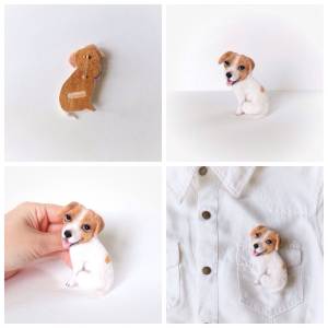 Авторская брошь'Джек-Рассел-терьер'