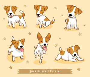 Набор мультяшных собак джек рассел терьер
