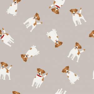 Бесшовный узор с позами породы собак джек рассел терьер