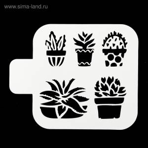 Трафарет квадратный Кактусы 9х9 см
