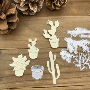 Металлические трафареты для высечки суккулентов кактуса, трафареты для скрапбукинга, декоративное тиснение, ручная работа, высекальный шаблон