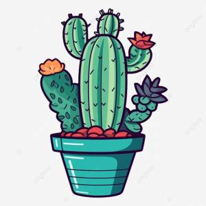 Кактус трехцветный цветочный узор PNG , кактус, шаблон, орнамент PNG рисунок для й загрузки