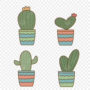 Простой милый кактус в горшке PNG , кактус, растительный стикер, милые растения PNG картинки и пнг PSD рисунок для й загрузки