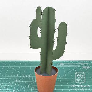 Цветущие кактусы из бумаги в горшочках с секретом