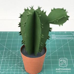 Цветущие кактусы из бумаги в горшочках с секретом