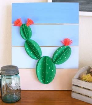 Кактус из бумаги