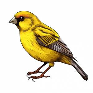 Нарисованная рукой иллюстрация канарейки сплошного цвета