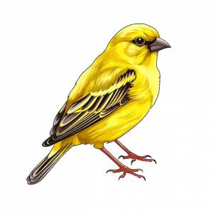 Нарисованная рукой иллюстрация канарейки сплошного цвета