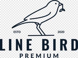 минималистская линия канарейки с логотипом из листьев, png