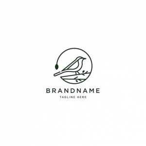 Шаблон дизайна логотипа птицы минималистский современный плоский вектор канарейки