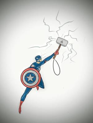 Рисунки капитан америка робот