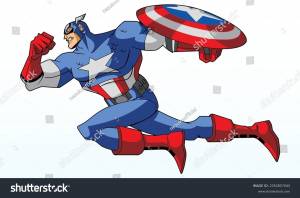 Editorial Vector Illustration Cartoon Captain America