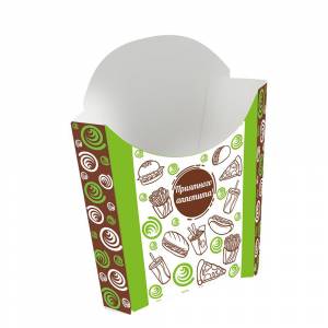 Упаковка картонная для картофеля фри, 120 гр, EXTRA GREEN, 500 шт