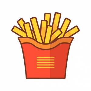 иллюстрация картофеля фри и фаст-фуда