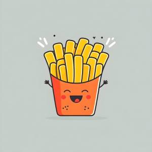 2d-икона иллюстрации картофеля фри