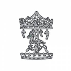 Металлические трафареты карусели для высечки, трафареты для рукоделия, скрапбукинга, декоративные тисненые бумажные карты, рукоделие, высечка, нож, форма