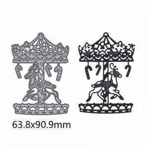 Металлические трафареты карусели для высечки, трафареты для рукоделия, скрапбукинга, декоративные тисненые бумажные карты, рукоделие, высечка, нож, форма