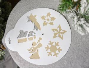 Трафарет НОВОГОДНЯЯ КАРУСЕЛЬ С АНГЕЛОМ, 34x30 см, Kaemingk 461582-1