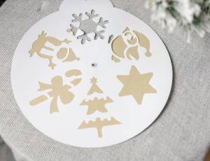 Трафарет НОВОГОДНЯЯ КАРУСЕЛЬ С СНЕГОВИКОМ, 34x30 см, Kaemingk 461582-2