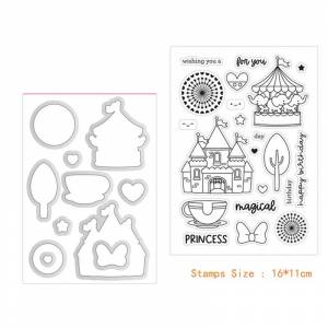 Металлические Вырубные штампы и штампы в виде замка карусели для фотоальбома, тиснение, Декор, бумажная открытка, новинка 2021