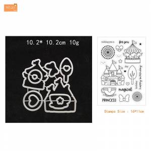 Металлические Вырубные штампы и штампы в виде замка карусели для фотоальбома, тиснение, Декор, бумажная открытка, новинка 2021